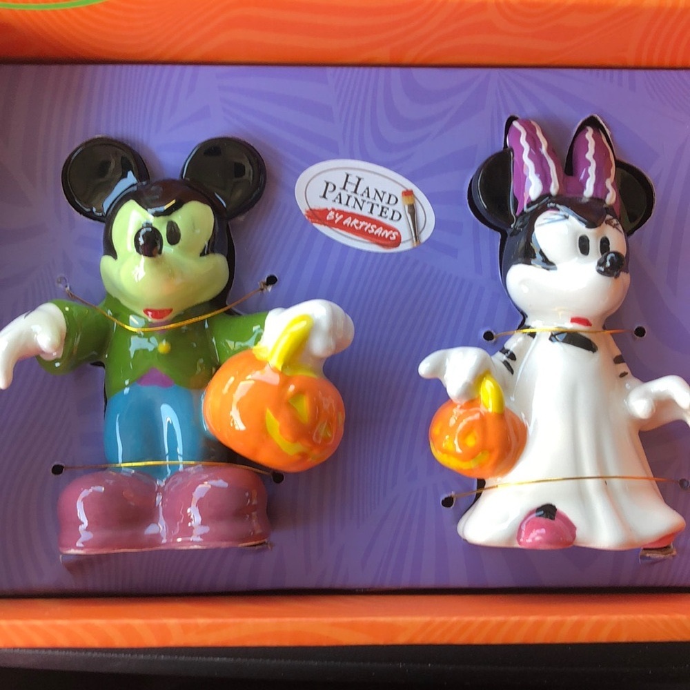 Halloween Frankenstein Mickey and Minnie Salt and Pepper Shakers